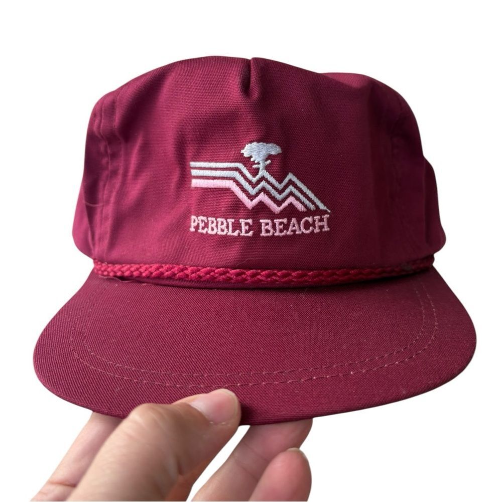 Imperial Headwear Vintage Embroidered Pebble Beach Golf Strap Back Hat USA OS